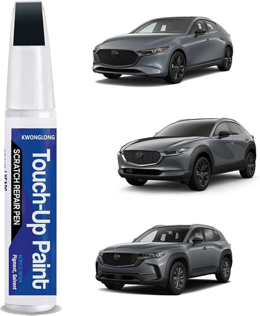47C Polymetal Gray Metallic Touchup Paint Compatible with Mazda, 2-in-1 Scratch Repair Pen Exact Color Match, Car Scratch Repair Pen