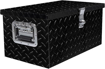 munirater 20 Inch Heavy Duty Black Aluminum Plate Tool Box Truck Bed RV Trailer Toolbox Storage W/Side Handle and Lock Keys 20 x 12 x 9.5in