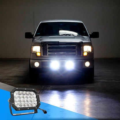 Nilight - 14039C-B LED Light bar 2PCS 7.4Inch 100W Spot & Flood Combo 8000LM 5D Square Off Road Fog Driving Lights Roof Bumper Work Light