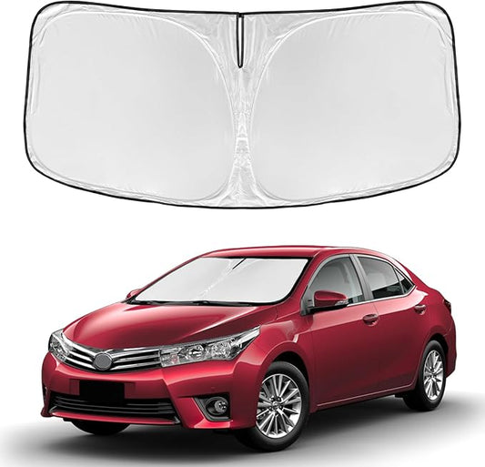 for Toyota Corolla 2009-2013 Windshield Sun Shade - 4 Layers Car Sunshades for Front Windows Shade Cover Custom Fit Corolla Sun Visor 250T Retractable Shade Blocks UV Rays Car Accessories