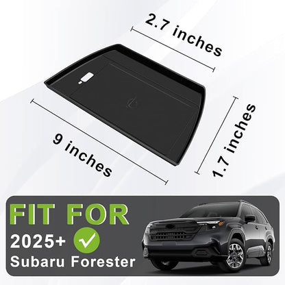 Muslogy Center Console Inserts Compatible with 2025 Subaru Forester Accessories, Center Console Wireless Charger Protective Mat Liner Anti-Slip Phone Charge Area Charging Protection