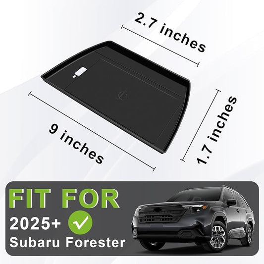 Muslogy Center Console Inserts Compatible with 2025 Subaru Forester Accessories, Center Console Wireless Charger Protective Mat Liner Anti-Slip Phone Charge Area Charging Protection
