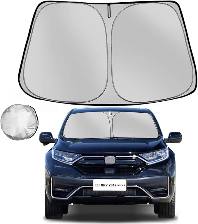 Windshield Sun Shade for CRV 2017-2022 CR-V SUV Foldable Sun Sunshade for Car Front Window Blocks UV Rays and Heat Automotive Interior Protector Custom Fit Accessories