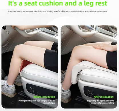 Car Seat Leg Support Extension Cushion for Car Driver Seat Extender Pad Leg Support Seat Pillow For Auid Q5 BMW X5 Toyota RAV4 Ford F150 Hyundai Tucson Honda CRV etc Universal Seat Cushion (white)