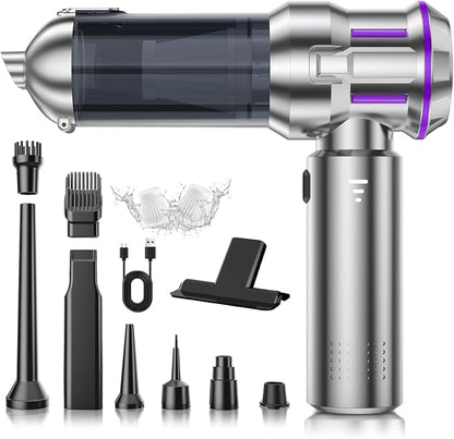 Handheld Vacuum Cleaner, 28000Pa 4 in 1 Handheld Vacuum Cordless, One-Touch Dust Removal, 3 Speeds Brushless Motor Mini Vacuum, Car Vacuum Portable Cordless for Office, Home, Kitchen, Car, Pet Hair