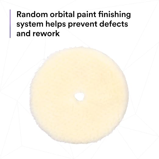 3M Perfect-It Random Orbital Coarse Wool Compounding Pad, 5"/130 mm, White, 34120, Orbital Pads for Automotive Compounding and Polishing