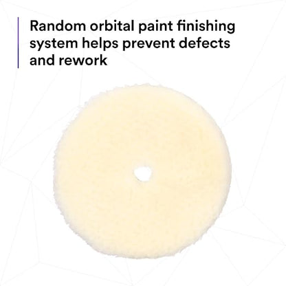 3M Perfect-It Random Orbital Coarse Wool Compounding Pad, 5"/130 mm, White, 34120, Orbital Pads for Automotive Compounding and Polishing