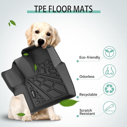 KARPAL Floor Mats for 2020-2026 Ford Transit/E-Transit with Vinyl Flooring (No Transit Connect), Custom Fit TPE All Weather Ford Transit Accessories Front Floor Liner