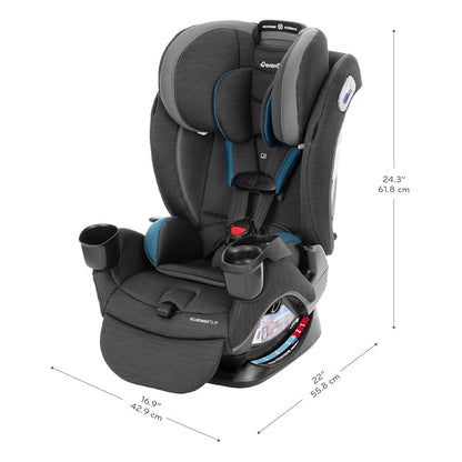 Evenflo All4Stages Slim Plus Canopy 4-in-1 Convertible Car Seat (Baker Gray)