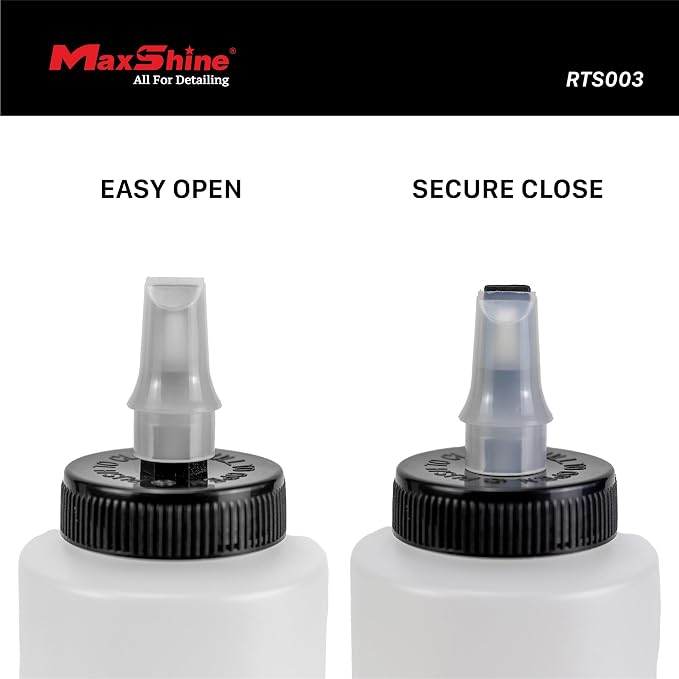 Maxshine 400ml Universal Dispenser Bottle – Self-Cleaning Cap Squeeze Bottle Auto Accessory for Compound, Polish, Wax & Sealant – Chemical-Resistant HDPE, Leak-Proof Easy-Flow Car Detailing (2-Pack)