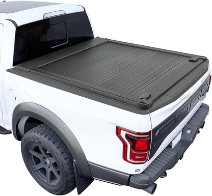 Syneticusa Retractable Hard Tonneau Cover for F-150 Ford 5.5 FT (2004-2026) | 2025 f150 Bed Cover | Lockable & Waterproof | No-Drill Install | Alternative to Hard Tri-Fold | 5-Year Protection Plan