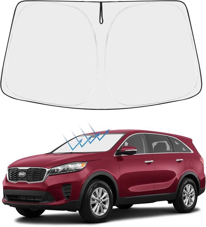 Proadsy 2026 Upgrade Front Windshield Sun Shade Foldable Sunshade Protector Sun Visor Custom Fit 2016-2020 Kia Sorento LX, S, EX, SX, and SX-Prestige SUV Accessories