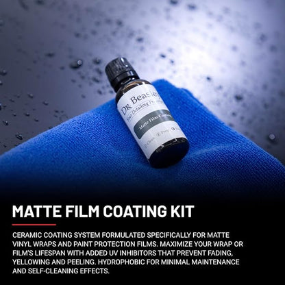 Dr. Beasley's-FK-12 Matte Film Coating Kit - Resists Fading and Yellowing, Hydrophobic for Easy Cleaning, Great for Matte Paint Protection Films, Wraps, Vinyl, and Decals, 3 fl. oz, 1 Pack