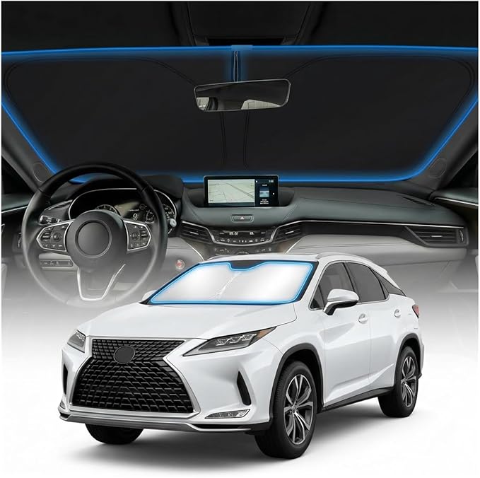 for Lexus RX 350 450h Windshield Sun Shade Cover - Custom Fit for RX Accessories 2010-2015 Foldable Sunshade UV Protection & Heat Shield Sun Visor Accessories