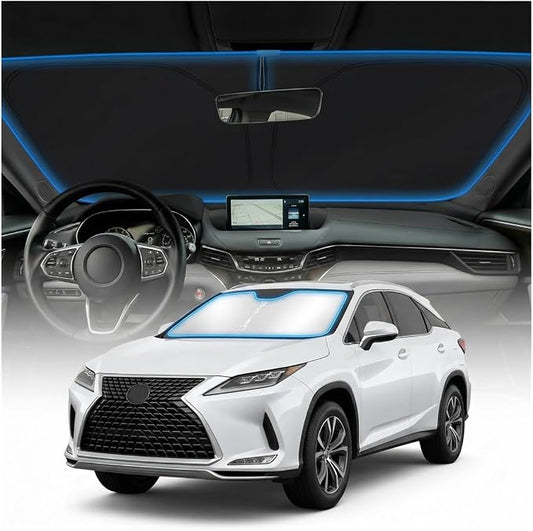 for Lexus RX 350 450h Windshield Sun Shade Cover - Custom Fit for RX Accessories 2016-2022 Foldable Sunshade UV Protection & Heat Shield Sun Visor Accessories