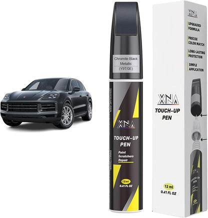 XNA Chromite Black Metallic(Y9T/0E) for Porsche Touch Up Paint, Car Scratch Remover for Nicks and Chips Repair, 2-In-1 Quick & Easy Fix Car Scratch Repair Kit with Exact Color-Matched