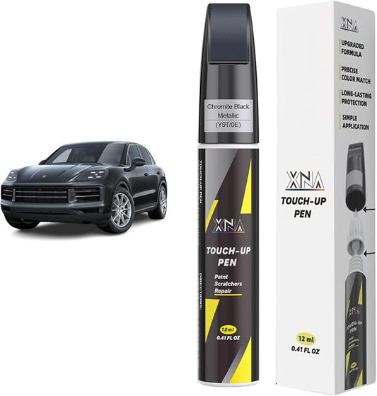 XNA Chromite Black Metallic(Y9T/0E) for Porsche Touch Up Paint, Car Scratch Remover for Nicks and Chips Repair, 2-In-1 Quick & Easy Fix Car Scratch Repair Kit with Exact Color-Matched
