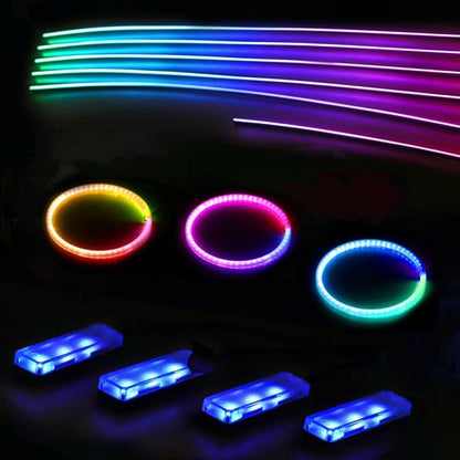 KENANEK Ambient Lighting Car Interior LED Strip Lights 22-in-1, 175” Acrylic Multi-Color Car Ambient Lighting Kit with Music Sync, APP Control, Interior LED Lighting for Cars SUVs Trucks