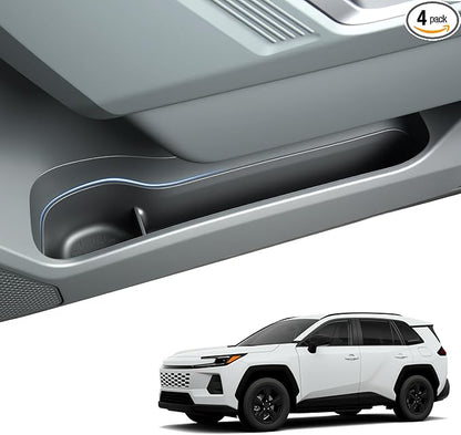 Door Side Storage Tray Compatible for Toyota RAV4 2026 Accessories Door Storage Insert Organizer Box Fit RAV4 2026 (TPE, Front+Rear Doors 4 PCS Set)