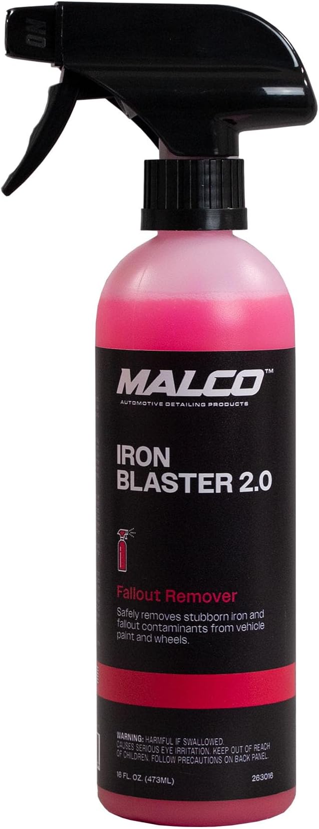 Malco Iron Blaster Fallout Remover - Dissolves Contaminants from Vehicles Such as Rail Dust, Industrial Fallout and Iron Deposits/Restores Paint to a Bright Finish / 16 Oz. (263016)