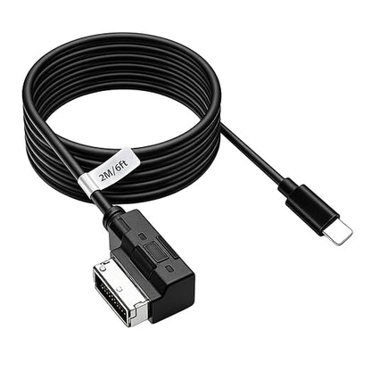 AMI Music Interface Aux Cable Compatible with A3/A4/A5/A6/A8/S4/S6/S8/Q5/Q7/R8/TT with MMI 3G+ System for 13 Pro, 13 Pro Max,14, 14 Pro, 14 Pro Max (6 FT)
