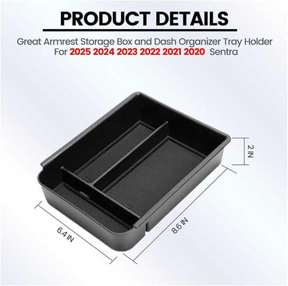 Compatible with Nissan Sentra Center Console Organizer 2020-2025, for Sentra Console Organizer Insert, Center Console Armrest Storage Box Sentra 2020-2025
