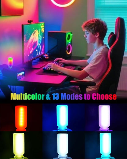 USB Light Touch Dimmable Retro Interior Car Lights,Multicolor &13 Modes Mini USB Light Bulb for Car Night Light, Bedroom,Party,Christmas Hallway,Camping, 2Pack