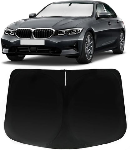 Windshield Sun Shade for 2019-2026 BMW 3 Series 328i 330i 335i 320i 325i F30 F31, Car Front Window Sunshade with 240T Sun Visor Protector Blocks UV Rays Heat Sun Shield Accessories