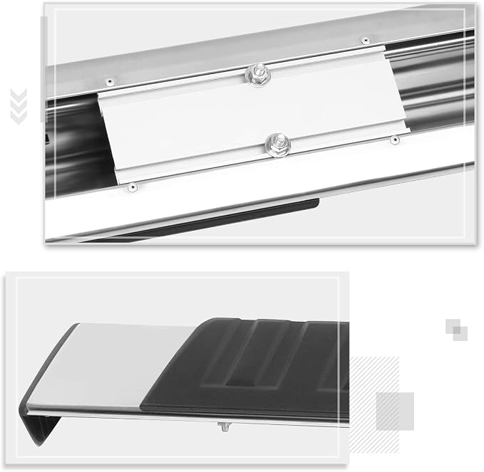 [Pair] 6 Inch Chrome Stainless Running Boards Side Step Bars Compatible with 07-19 Chevy Silverado/GMC Sierra Extended Cab