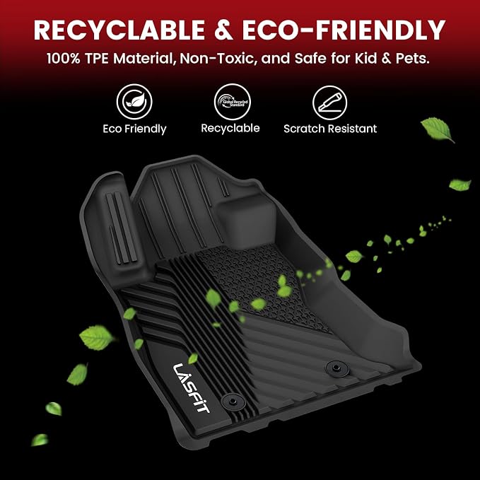 LASFIT Floor Mats Fit for Subaru Forester 2024 2023 2022 2021 2020 2019 | All Weather TPE Custom Fit Easy Clean Durable No-curling Floor liners for Subaru Forester 2019-2024 1st & 2nd Row Car Mats