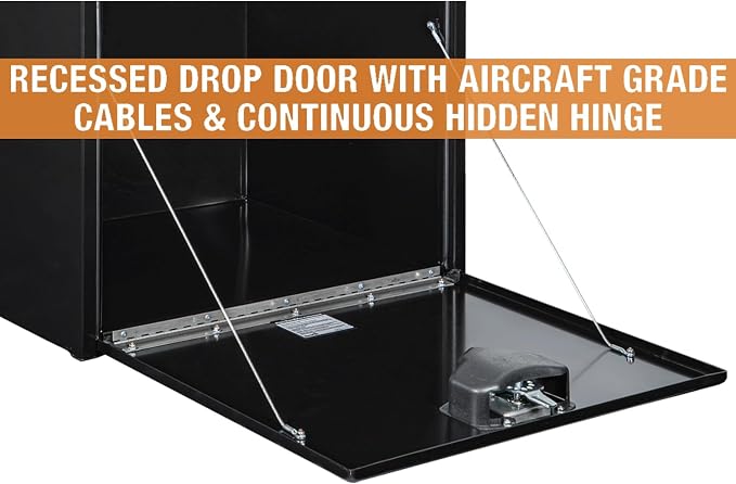 Buyers Products 1704310 Black Steel Underbody Truck Tool Box – 24 x 24 x 48 Inch - Truck Bed & Underbelly RV Storage Box, Locking T-Latch, Weather-Resistant, Heavy-Duty Flatbed Job Box, Made in USA