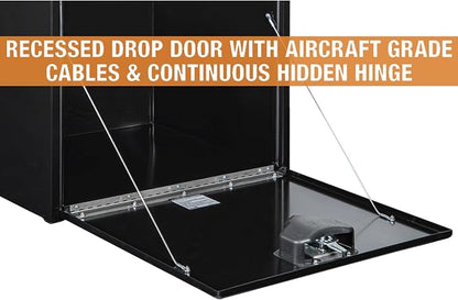 Buyers Products 1704310 Black Steel Underbody Truck Tool Box – 24 x 24 x 48 Inch - Truck Bed & Underbelly RV Storage Box, Locking T-Latch, Weather-Resistant, Heavy-Duty Flatbed Job Box, Made in USA