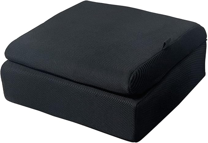 Thick Booster Car Seat with Back, Seat Cushion for Tailbone Pain Relief, Portable Breathable Mesh Fabric, for Office Chair Cushion, Adult Car Seat, Wheelchair (Black)