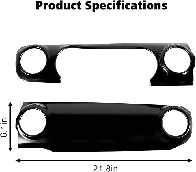 RT-TCZ Center Console Trim Cover Dashboard Control Panel Cover Decorative Interior Accessories for Jeep Wrangler JL JLU & Gladiator JT 2018-2022,Black