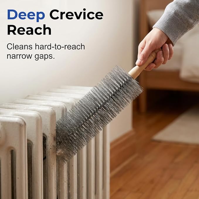 Fan Cleaning Brush, 2026 New Bendable Microfiber Head Dusting Brushes, Reusable Fan Cleaner Brush Dust Remover for Electric Fans, Air Conditioning, Car Vents and Blind，Blue：43cm