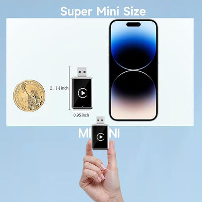 Wireless CarPlay Adapter with Screen Mirroring for Any Apps (YouTube/N-etflix/TikTok) from Phone to in-Vehicle Infotainment Display Screen,Convert Factory Wired CarPlay to Wireless