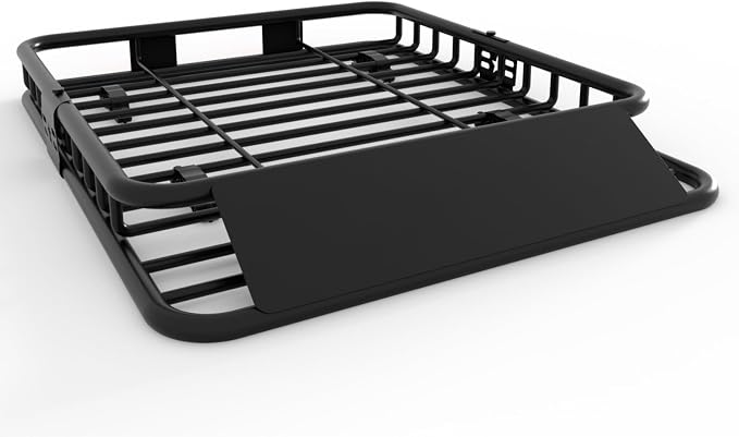 DEXSO 51" x 36" Universal Roof Rack Carrier Basket, 200 Lbs Capacity Roof Cargo Basket with Extension Luggage Holder Basket Heavy Duty for SUVs, Trucks, Vehicles