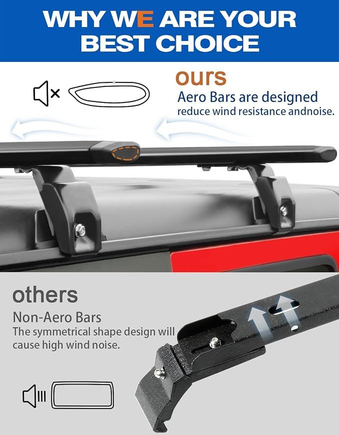 Wonderdriver Heavy Duty 330lb Roof Rack Cross Bars Compatible with Jeep Wrangler JK JL Gladiator JT 2007-2026, 2 & 4 Door Aluminum Crossbars Rooftop Cargo Bag Kayak Bike Carrier