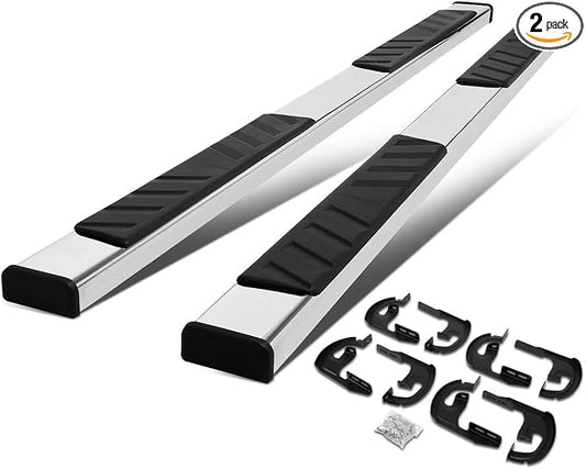 Auto Dynasty Flat Running Boards Compatible with 2004-2014 Ford F150 SuperCrew Cab, Stainless Steel Side Step Rail Nerf Bars, 5" Step Bars, Polished Chrome