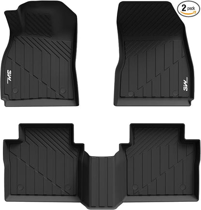 3W Floor Mats Compatible for Cadillac XTS 2013-2019 TPE All Weather Custom Fit Floor Liner for Cadillac XTS 1st and 2nd Row Full Set Car Liners Black