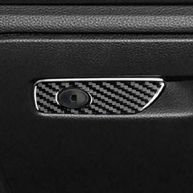 Real Premium Carbon Fiber Sticker Compatible with Audi A3 S3 RS3 8V 2013 2014 2015 2016 2017 2018 2019 Car Glove Box Storage Box Handle Switch Decor Trim Auto Interior Accessories Style A Black