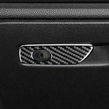 Real Premium Carbon Fiber Sticker Compatible with Audi A3 S3 RS3 8V 2013 2014 2015 2016 2017 2018 2019 Car Glove Box Storage Box Handle Switch Decor Trim Auto Interior Accessories Style A Black