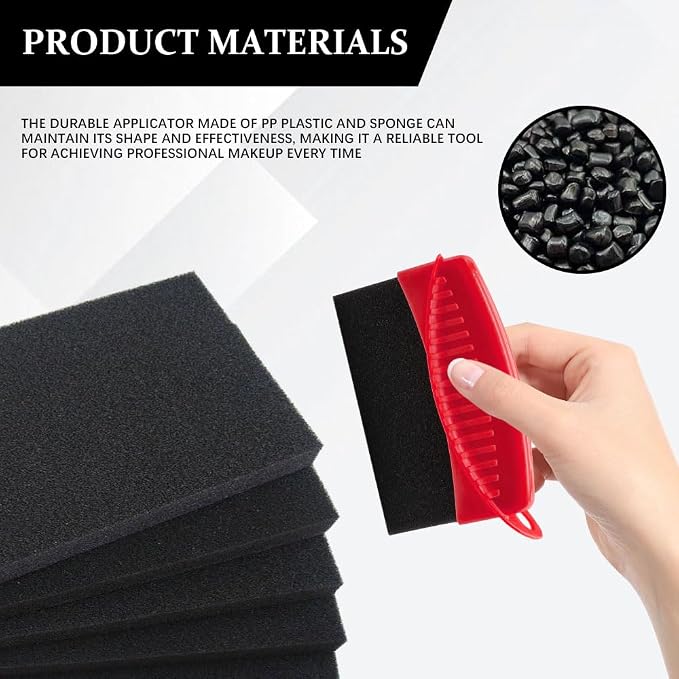 Tire Dressing Applicator, Tire Shine Applicator, Wheel Waxing Wipe Polishing Sponge with Lid, Car Accessories Reusable Wheel Detailing Foam Fit for Vehicle Waxing Polishing Cleaning (Red)