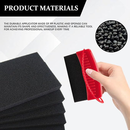 Tire Dressing Applicator, Tire Shine Applicator, Wheel Waxing Wipe Polishing Sponge with Lid, Car Accessories Reusable Wheel Detailing Foam Fit for Vehicle Waxing Polishing Cleaning (Red)