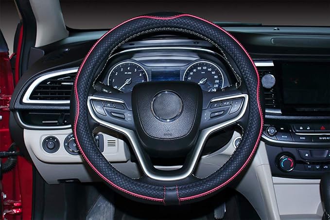 Mayco Bell 2019 New Microfiber Leather Car Extra Large Steering Wheel Cover for Big Trucks (18.3-18.7'', Red)