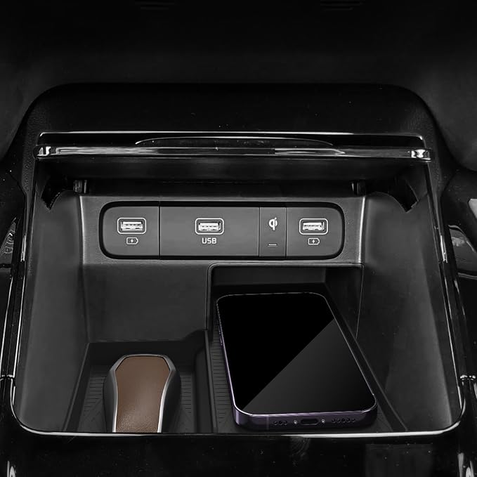smabee Center Console Wireless Charging Protective Mat for Kia Sorento 2021-2025 2026 Silicone Protection Pad Center Console Liner Interior Accessories Black