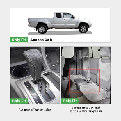 LASFIT Floor Mats for Toyota Tacoma 2008-2011(Access Cab Auto Tran) (Not Fit Second Row Without Center Storage Box) All Weather Custom Fit Floor Liners for Tacoma TPE Mats Front&Rear 2 Row Car Mats