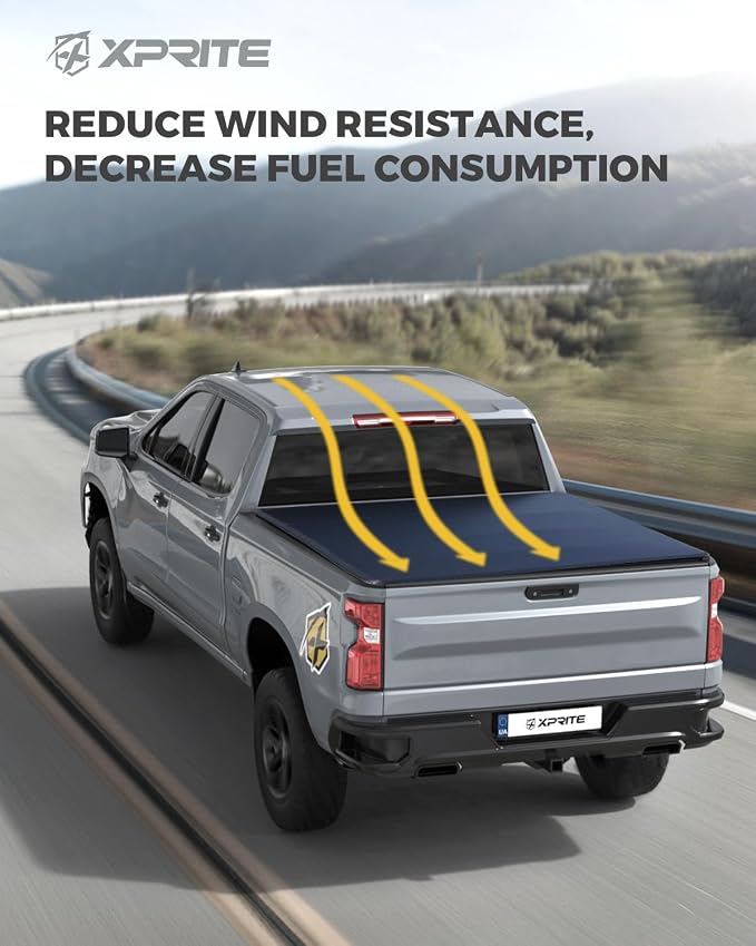 Xprite Soft Tri-fold Truck Bed Tonneau Cover Compatible with 2007-2026 Chevy Chevrolet Silverado/GMC Sierra 1500 5.8FT Bed (69.3")