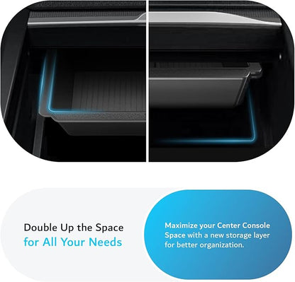 TUDIA Center Console Organizer Tray Designed for Tesla Model 3 2025/2024 (Highland) & Model Y 2025/2026 (Juniper) - [NOT Compatible with Model 3 2021-2023] Smooth Slide Storage with Silicone Lining
