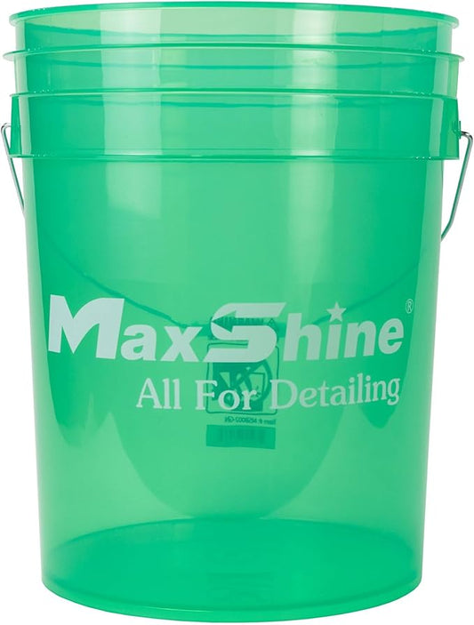 Maxshine 5 Gallon Universal Detailing Bucket (Green) – Car Wash Bucket for Scratch-Free Washing, Garage Storage & Detailing Tools – Holds Soap, Foam Cannon, Microfiber Towels & More